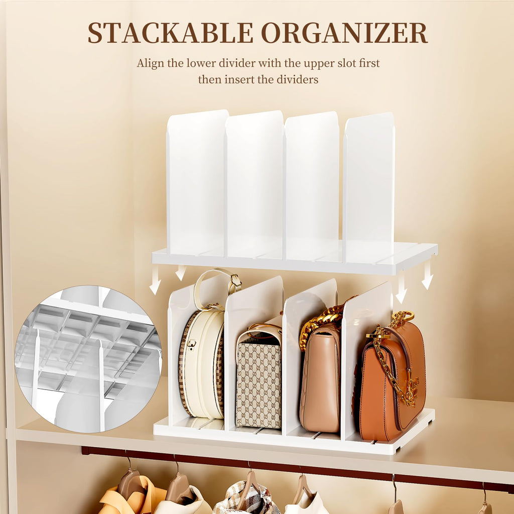 Purse Organizer for Closet Organizer Adjustable Shelf Dividers