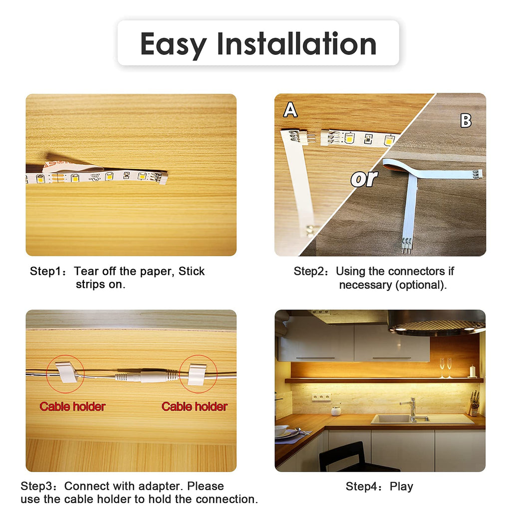 Under Cabinet Lighting Kit,6.6 Feet Flexible LED Strip Lights Bar