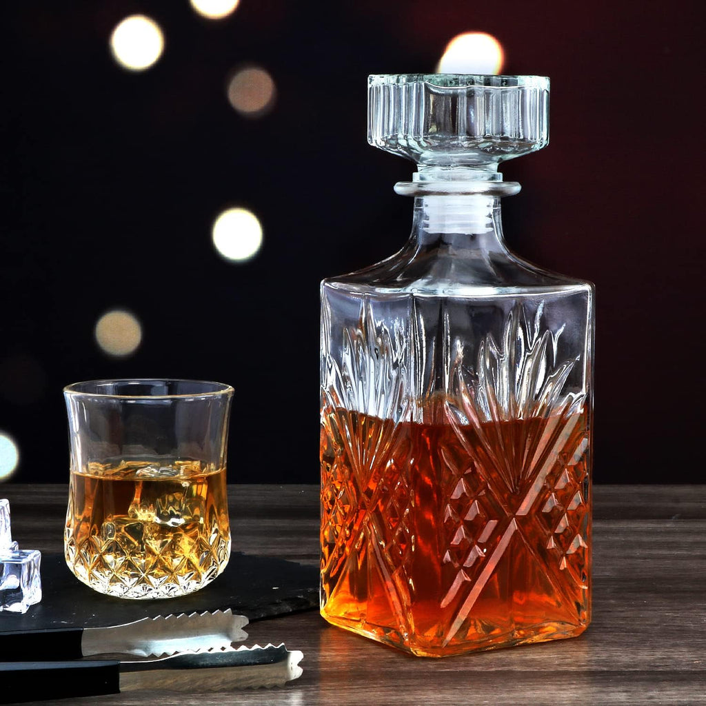 31 oz Whiskey Decanter,3 pack Glass Bottle - Set of 3