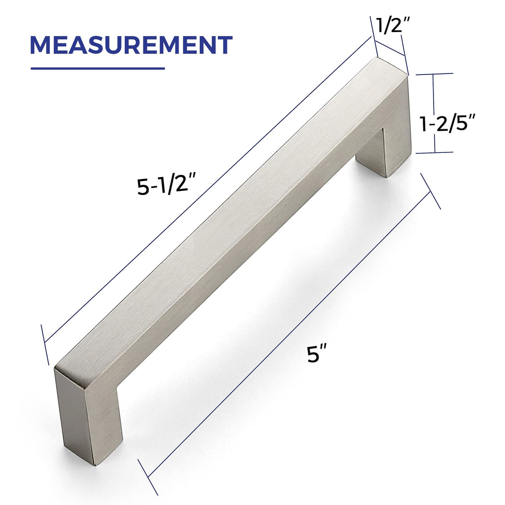 Brushed Nickel Cabinet Handles Drawer Pulls 5 Inch CC 5 Pack