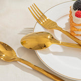 Gold Silverware Set, Luxury 40-Piece Flatware Set for 8, 18/10 Stainless Steel Cutlery Set with Diamond Cut Pattern