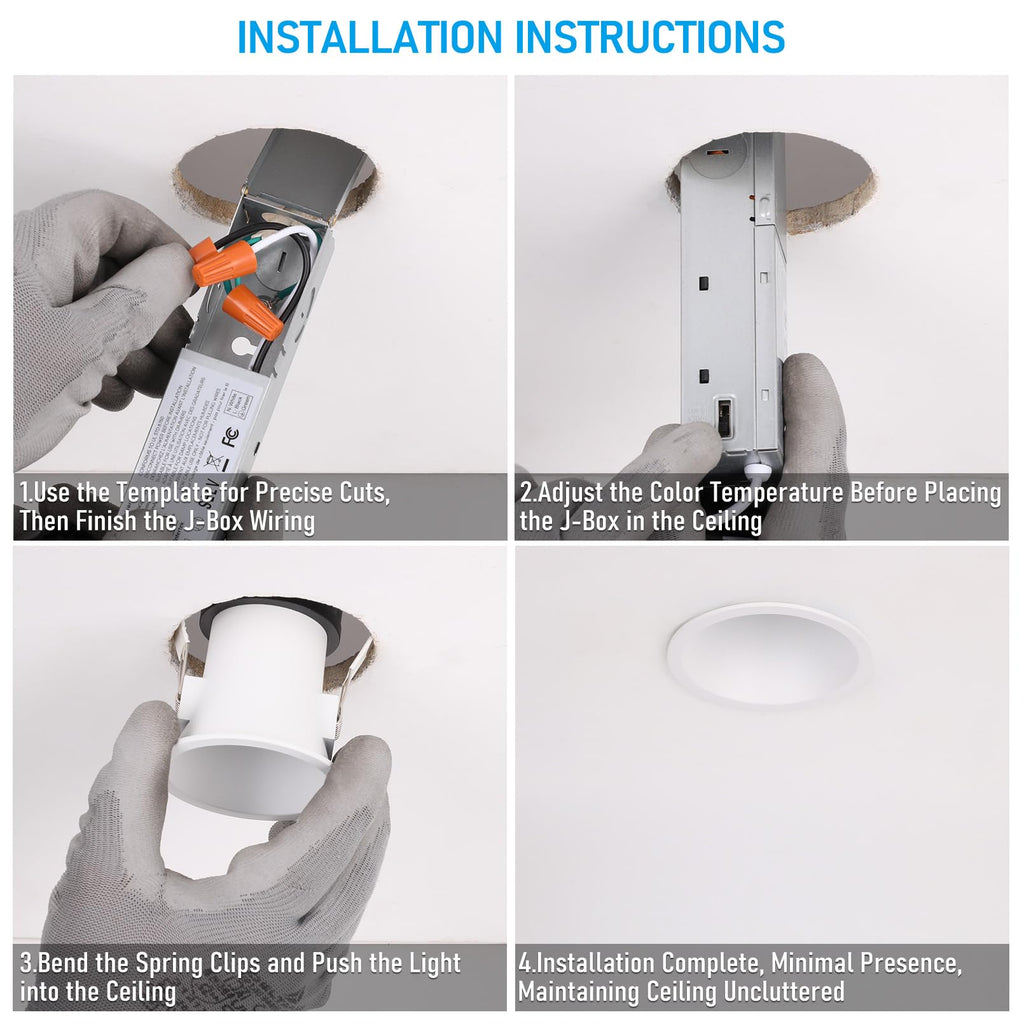 2 Inch Ultra-Deep Anti-Glare LED Recessed Lights 5CCT