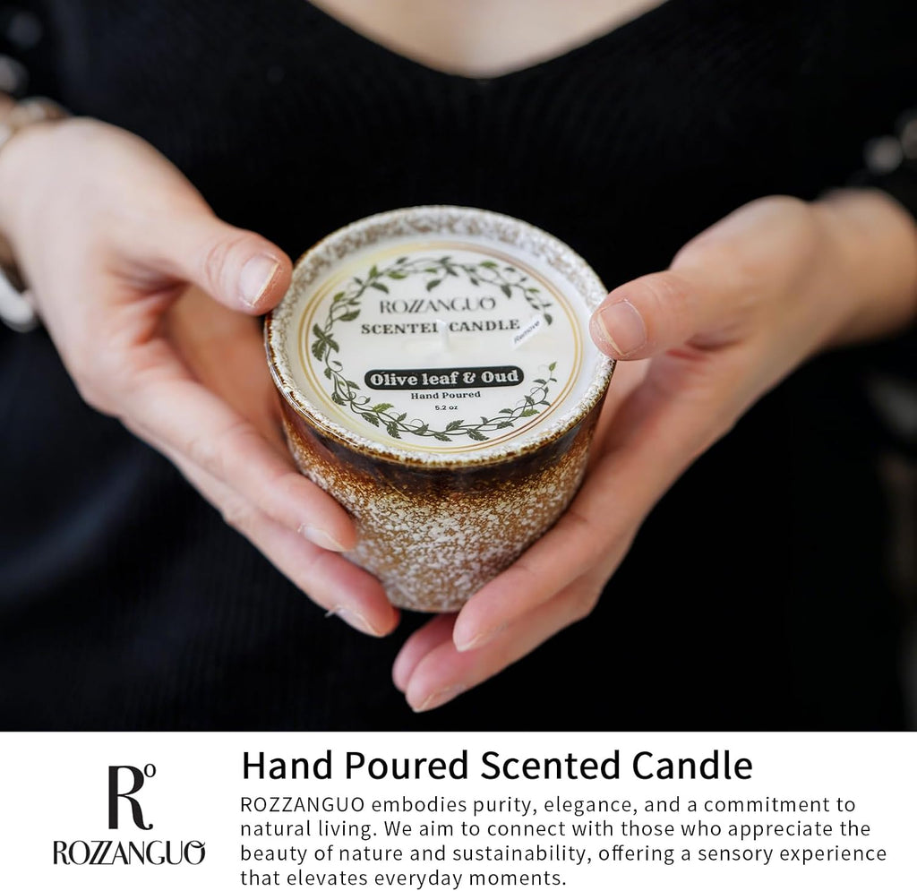 Luxury Textured Ceramic Jar Scented Candle | Non Toxic 100% Natural Coconut & Soy Wax Blend Cotton Wick | 5.2oz