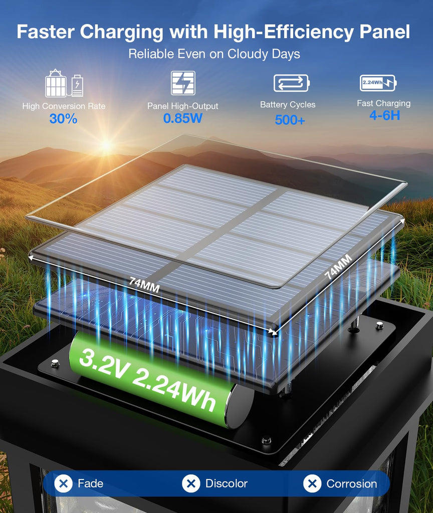 Solar Pathway Lights Outdoor, 6 Pack Solar Powered Garden Lights
