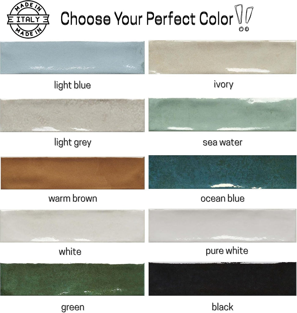 Pure White Glossy Porcelain Subway Zellige Look Tile-2"x8" Wall and Floor, Backsplash , Shower,Fireplace Accent-Great
