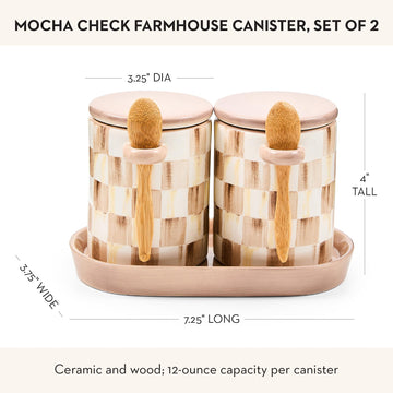 Farmhouse Canister Set, Brown-and-White Mocha Check