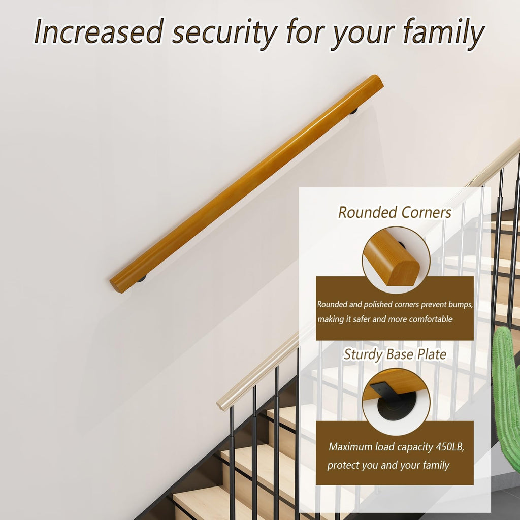 10FT Wooden Stair Railing Indoor | Casa Home Living