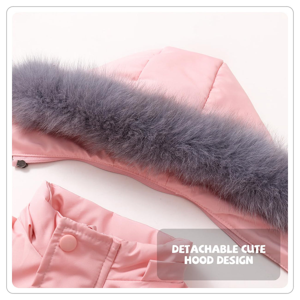 Toddler Girl Fleece Snowsuit Coat Baby Winter Clothes Kid Snow Suit Jacket