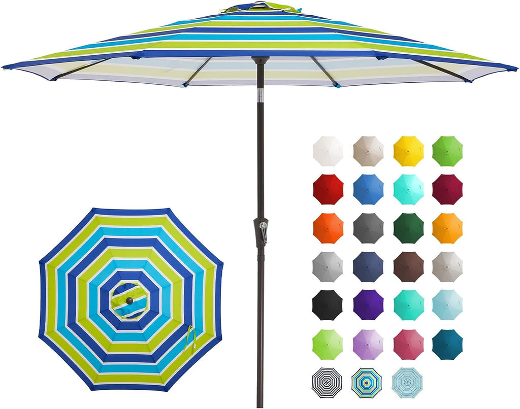 9FT Outdoor Patio Umbrella Outdoor Table Umbrella with Push Button Tilt and Crank - 9 ft