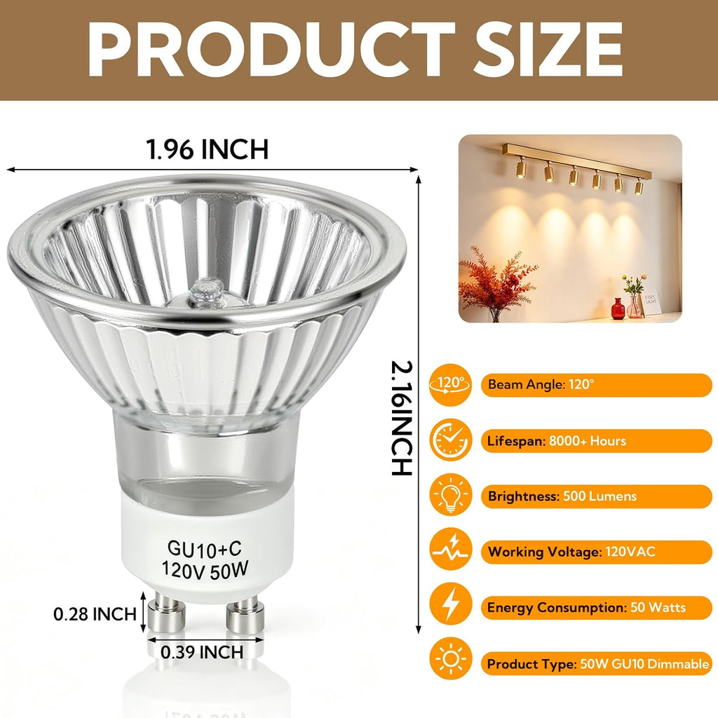 Candle Warmer Lamp Bulb 24 Packs GU10 Halogen Bulb 110-130V 50 Watt MR16