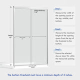 44-48" W x 72" H Semi-Frameless Bypass Sliding Shower Door, Easy-to-Clean Treated Clear Tempered Glass, Polished Chrome