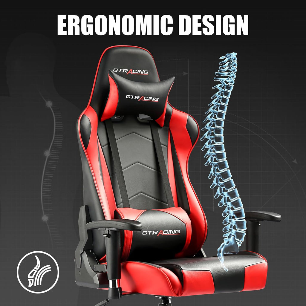 Gaming Chair Racing Office Computer Ergonomic Video Game Chair Backrest and Seat Height Adjustable Swivel Recliner