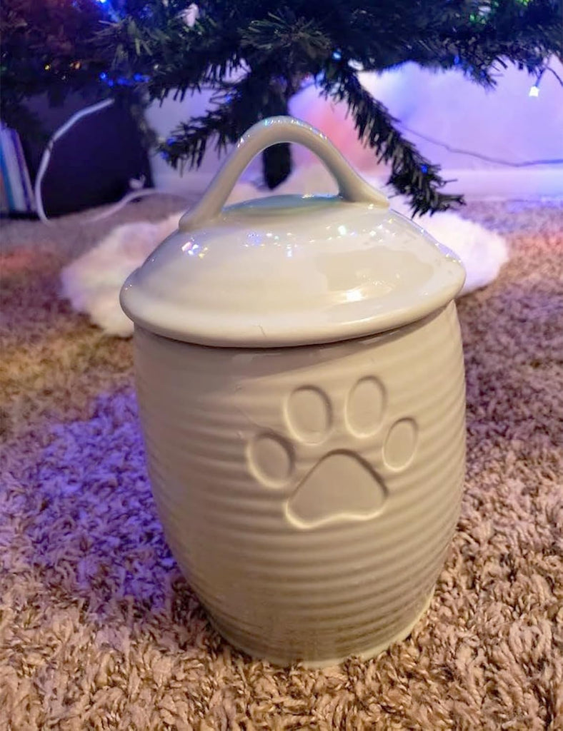 Large Dog Treat Container Airtight, Cute Dog Treat Jar with Lids, Rustic Dog Treat Storage Container, Ceramic Cat Food