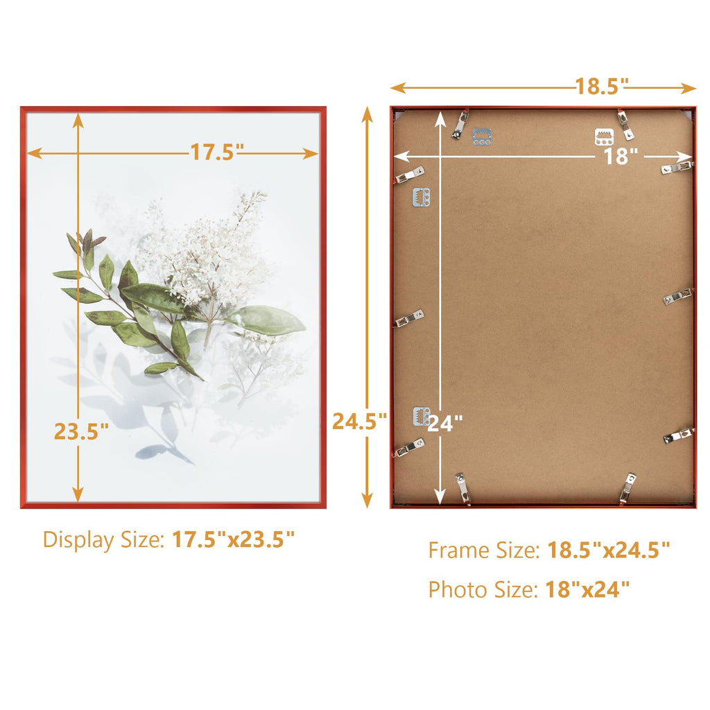 18x24 Aluminum Poster Frame Acrylic Front Red