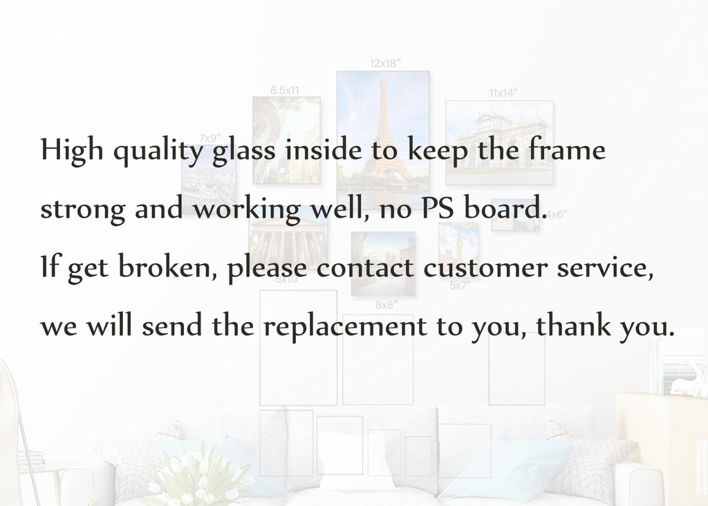 Front Loading Black Picture Frame 8x10 Set of 5 Wall and Table Mounting