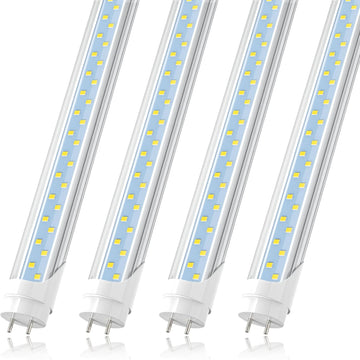 T8 4FT LED Type A+B Light Bulbs, 24W 3200LM 5000K Daylight White, Plug and Play or Ballast Bypass, 4 Foot Flourescent