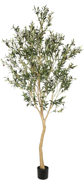 8ft Faux Olive Tree - Realistic Large Olive Trees Artificial Indoor