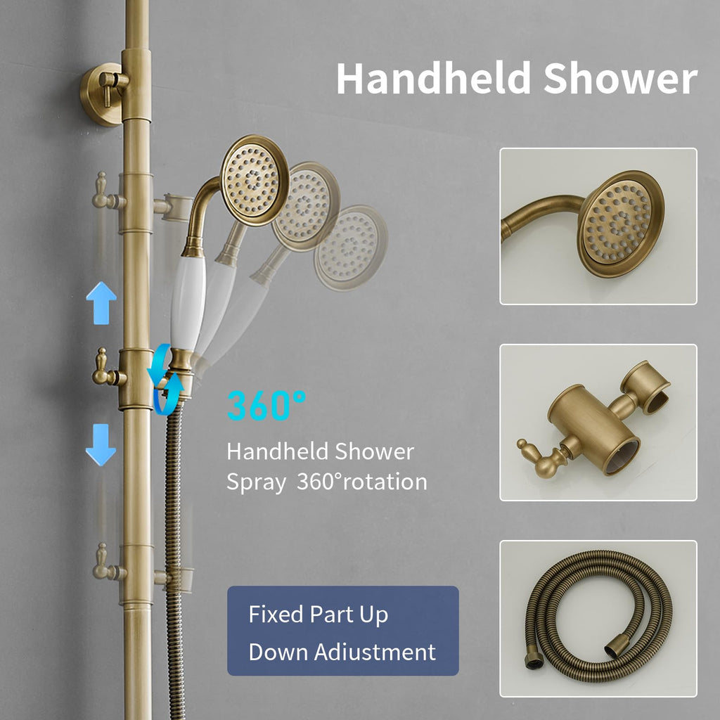 Outdoor Shower Features, Exposed Shower System 3 Function