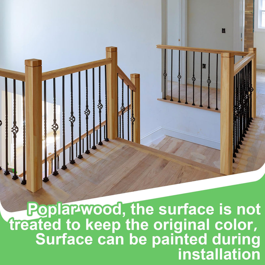 2 Pcs 3" x 48" Solid Poplar Stair Newel Post with Single Groove