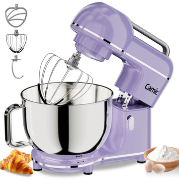 7.45 QT Tilt-Head Stand Mixer, Electric Mixer for Baking (Light-Purple)