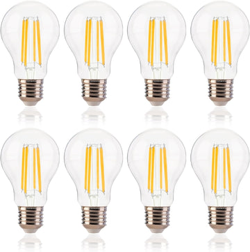 100W Equivalent A19 LED Light Bulbs, Efficient 12W, 1600Lumens, 2700K Soft White, CRI82, E26 Base LED Filament Light