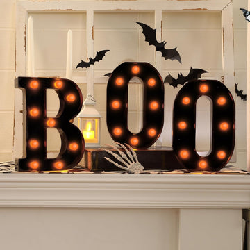 Halloween Decorations-3 Marquee Light up Letters "BOO" Decorative Sign - Set of 3
