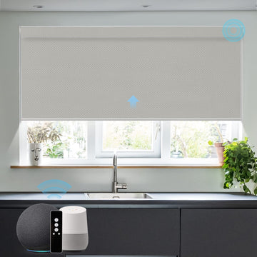 Z-Wave/Zigbee Smart Roller Window Shades, Vinyl Light Grey