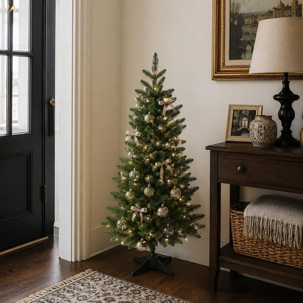 4FT Artificial Small Christmas Tree Realistic Mini PE Decor