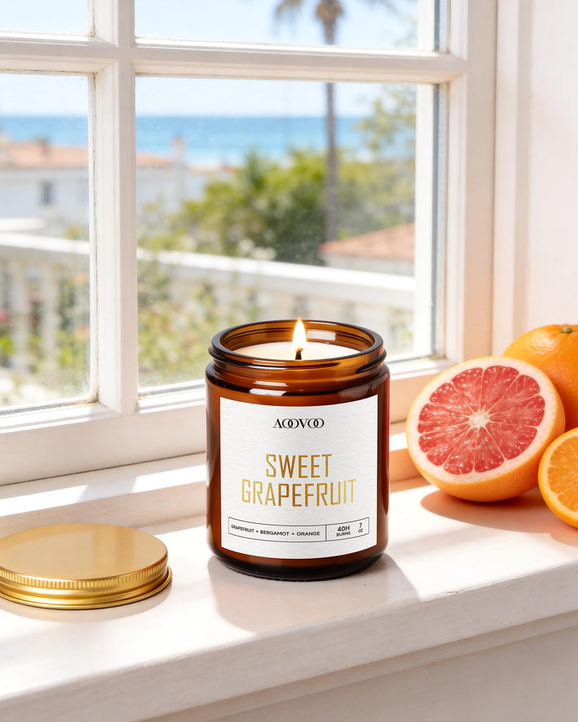 S Set - 6PC Scented Candles, Soy, Aromatherapy, Soy Wax, Fresh Lavender/Sunlit Citrus/Sweet Grapefruit/Crisp Ocean
