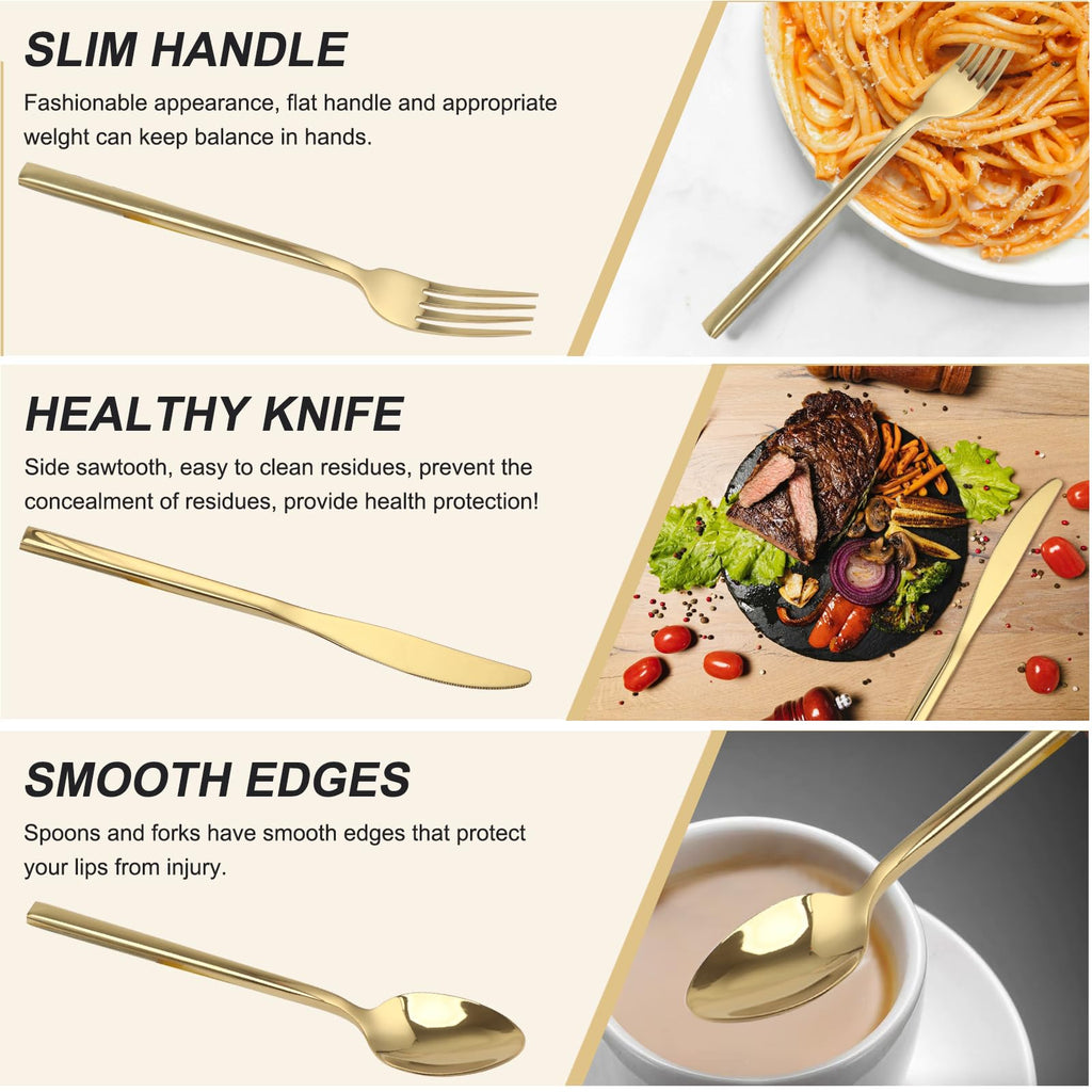 20 Piece Silverware Set for 4, Stainless Steel Flatware Set, Tableware Cutlery Set and Restaurant Include Forks Knives