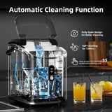 Nugget Ice Maker Countertop with Soft Chewable Ice, Portable Sonic Ice Maker with Basket and Scoop, Removable Top