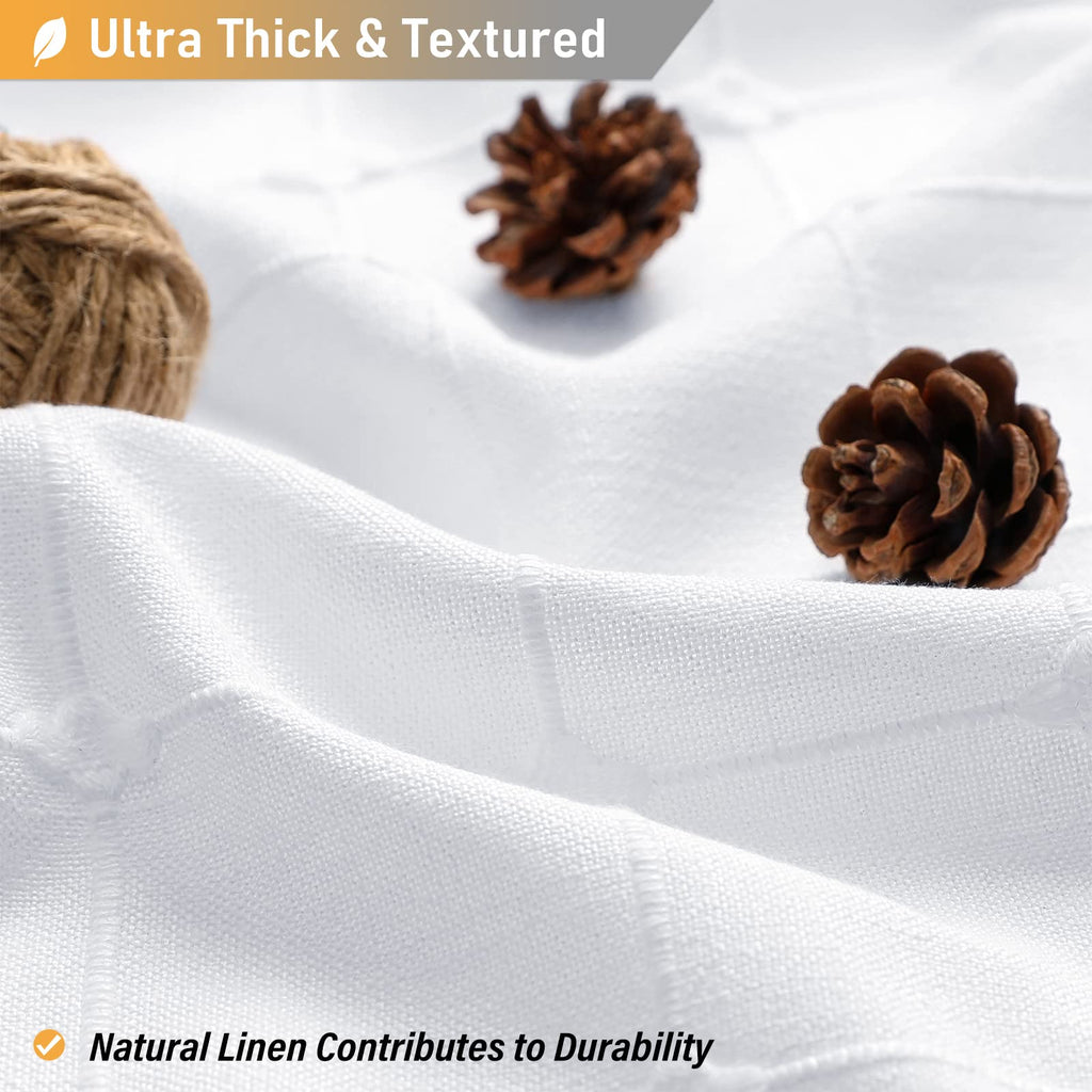 Boho Long, 72x78 Inch Long Linen Ultra Thick Fabric Set with Plastic Hooks, Tall Modern Farmhouse Country Neutral