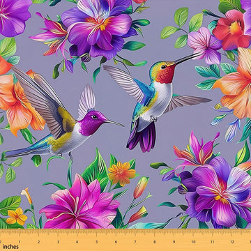 Hummingbird Fabric by The Yard Birds Flower Floral Upholstery