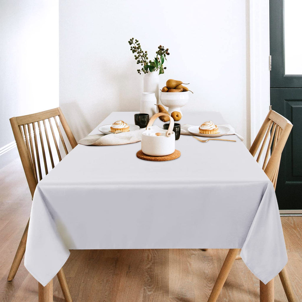 2 Pack White Table Cloth 60x120 Inch for 8 Feet Rectangle Tables