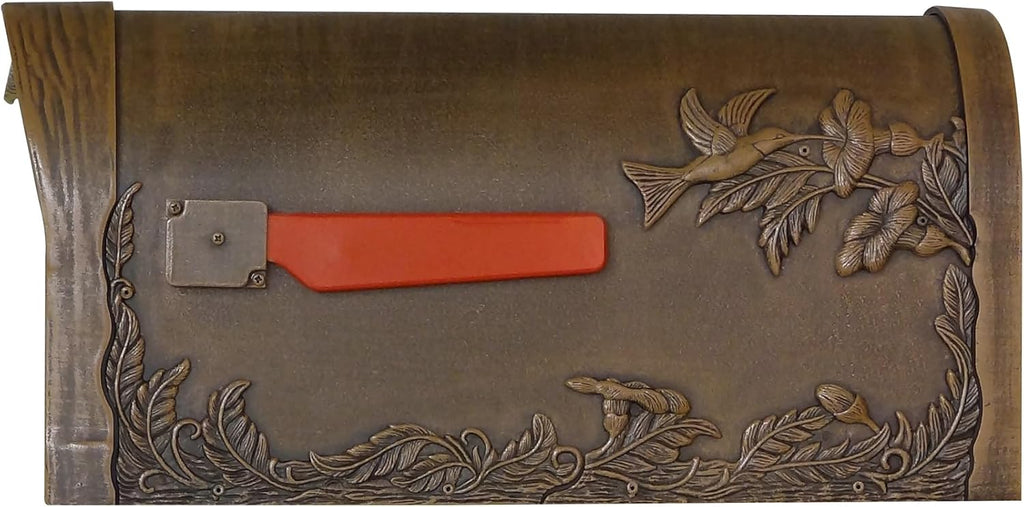 Hummingbird Curbside Mailbox - Copper Aluminum Mailbox for Post Mount