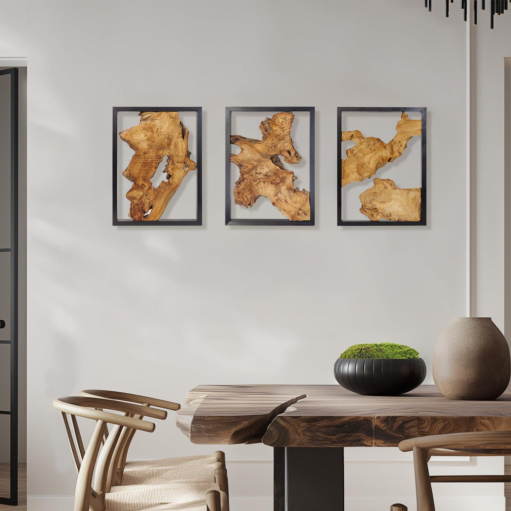 Modern Wood Wall Decor- Natural wood Handcrafted Rustic Charm for Your Home - Perfect, or Office