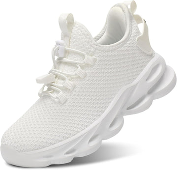 Kids Shoes Boys Girls Tennis Shoes Lightweight Sports Kids Sneakers Slip on with Bungee Lace for Running/Walking