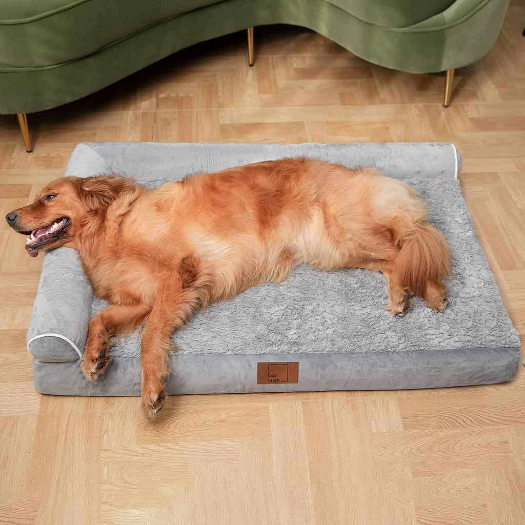 Orthopedic Dog Bed, Pet Sofa with Bolster for Extra Large Dogs
