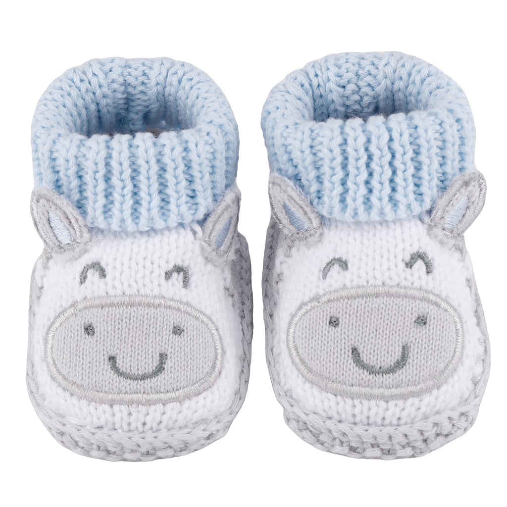 Newborn Knit Booties Soft Baby Socks for Infant (Blue, )