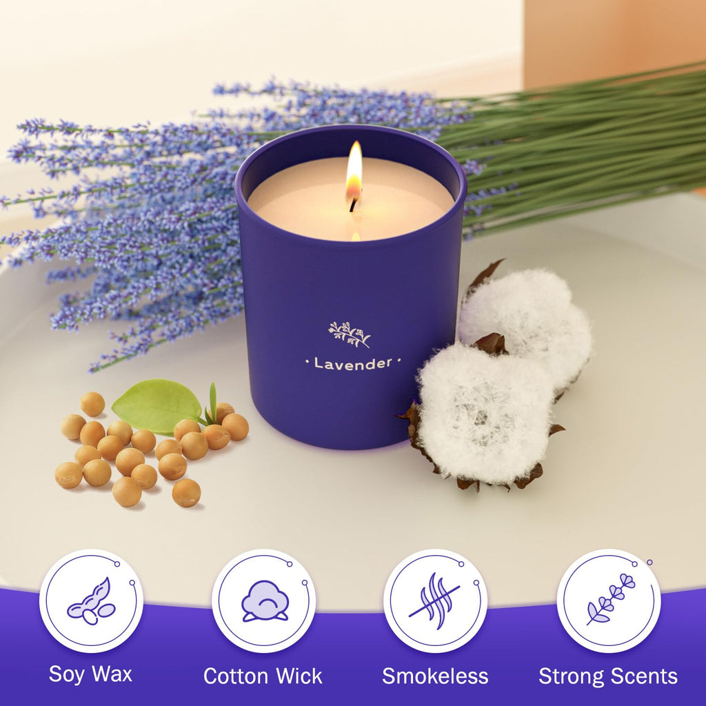 Scented Candle, 8 oz Soy Wax Jar Candle for Women, 45 Hour Burn