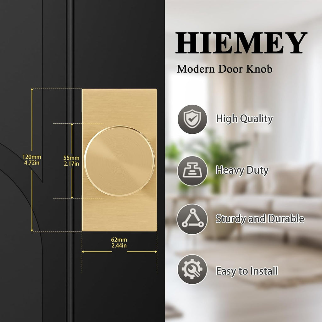 Satin Brass Gold Door Knobs Privacy Door Knobs Interior with Lock
