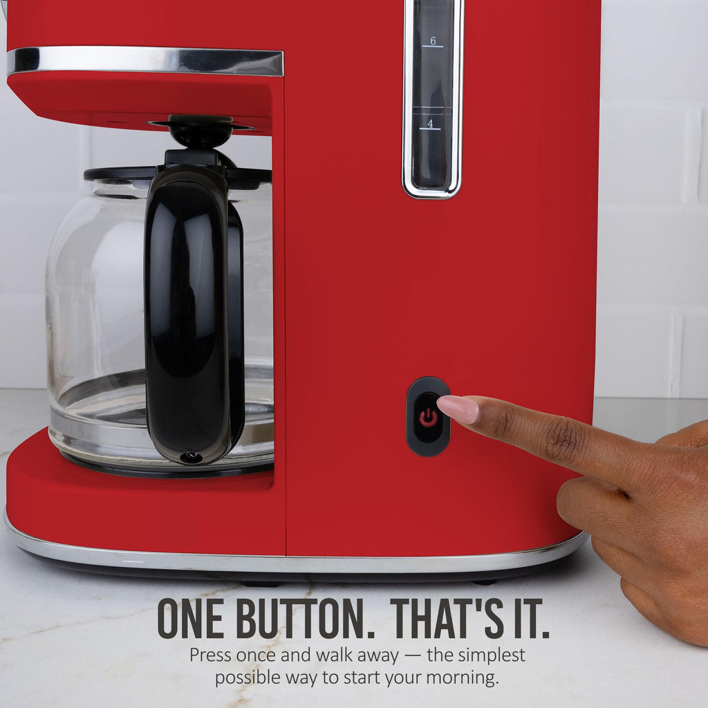 Classic Retro 10 Cup Coffee Maker, Red