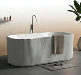 67 Inch Acrylic Freestanding Bathtub, Deep Soaking Tub with Non-Slip Base, cUPC Certified Free Standing Tub, Chrome