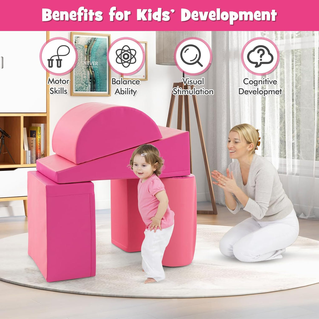 Piece Climb and Crawl Playset, Soft Climbing Foam Block Activity Play Structure Gym Equipment for Infant Baby