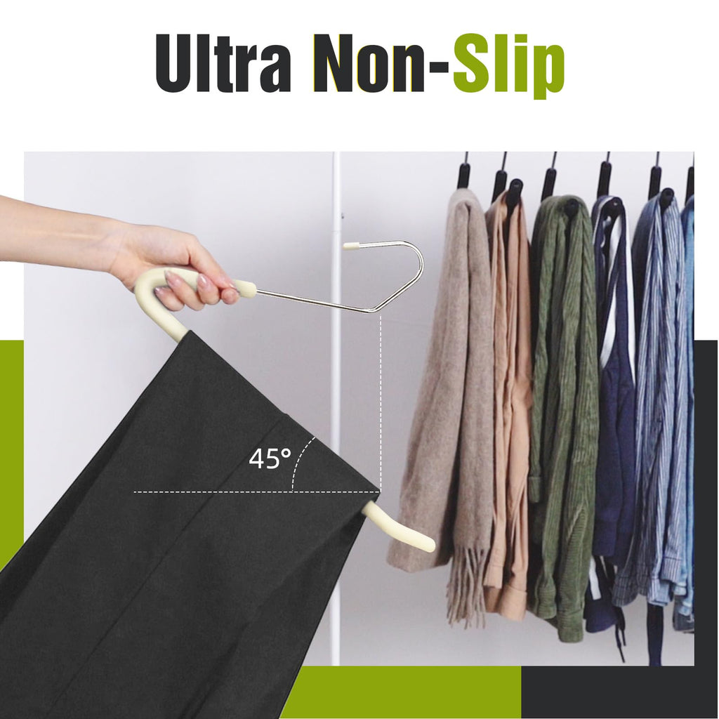Foam Padded Non Slip Women Men Slacks Trouser Pants Hangers Beige 20