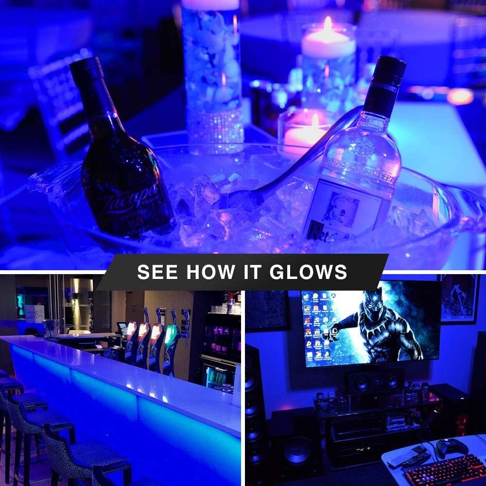 2 Pack LED Black Light Bulb, 9W A19 E26 Blacklight Bulb Level 385-400nm, Body Paint, Glow in The Dark LED Light Bulb