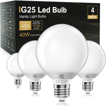 G25 LED Globe Light Bulbs, Vanity Bulb 40W Equivalent