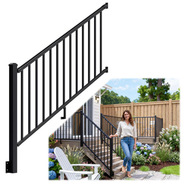 36 in x 6 ft Modular Side Mount Aluminum Stair Railing Kit