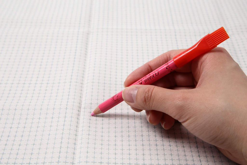 Sashiko 100% Cotton Sewing Cloth (42.5 inch x 19.6 inch) with Grid Line and Fabric Marking Pencil Set (Light Grey)