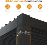 Louvered Pergola, 12' x 16' Outdoor Pergola, Metal Patio Gaz - Image 7
